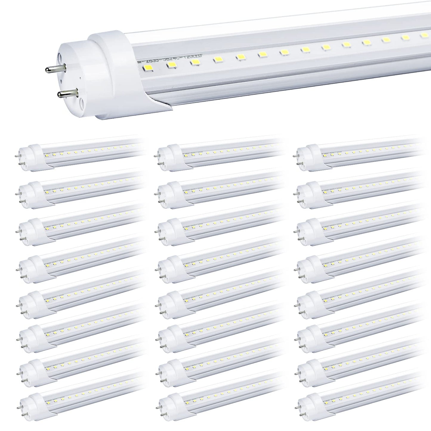 Ghiuop 25-Pack T8 LED Bulbs 4 Foot Tube Light, 4ft LED Shop Garage Light