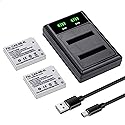2-Pack NB-4L Battery with Smart LCD Display Dual Charger for Canon PowerShot ELPH 100 HS 300 HS 330 HS 310 HS SD1000 SD1100 is SD1400 is SD200 SD30