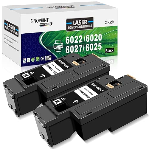 SINOPRINT Phaser 6022, Compatible 6020 Toner Cartridge Replacement for Xerox WorkCentre 6027 6025 Phaser 6020 6022 Printer, High Yield 2,000 Pages