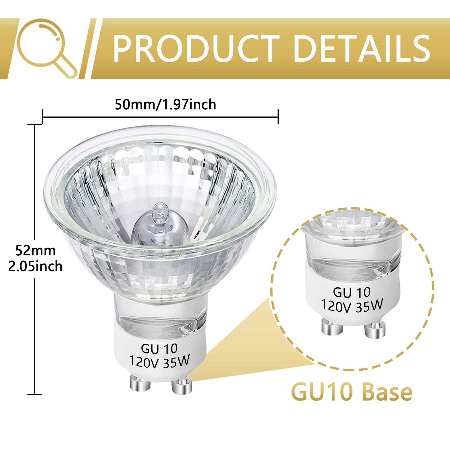 Figame GU10 35W Halogen MR16 6-Pk 2700K Balanced Bright