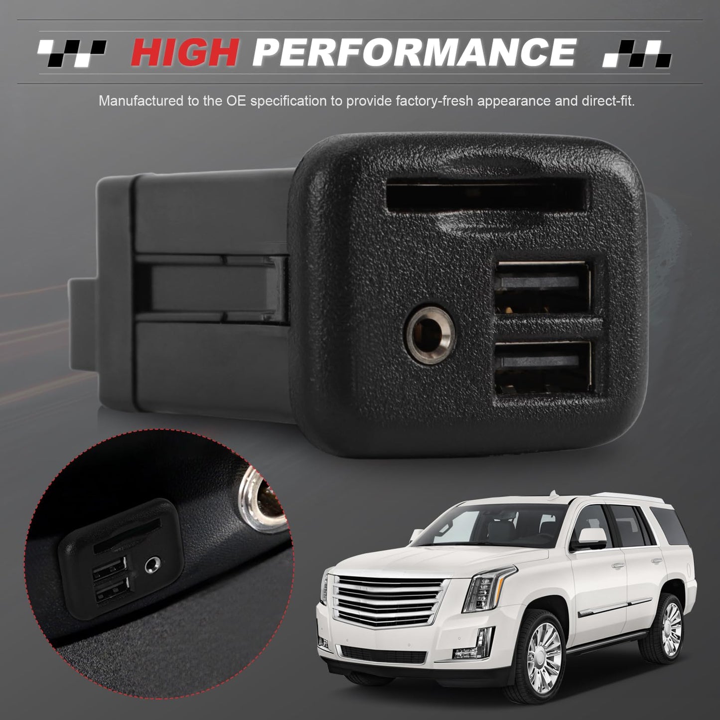 Wanzuwbip 13519224 USB Port Interface AUX Jack Audio carplay fit for 2016-2017 Silverado Sierra Escalade Tahoe Suburban Yukon with SD Card Slot & Jet