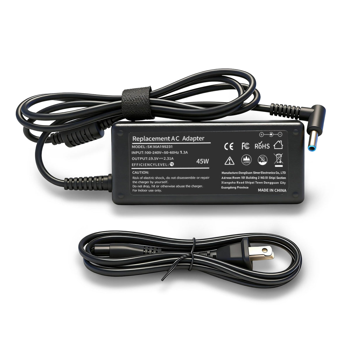 45W 4.5×3.0mm Blue Tip Laptop Charger Compatible with HP EliteBook 840