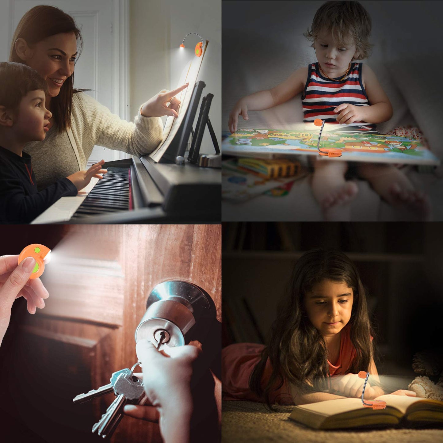 LUXSWAY Rechargeable Book Light, Portable Reading Lamp, Eye Care Book Light, Bookmark Light for Adult Bookworm -Orange