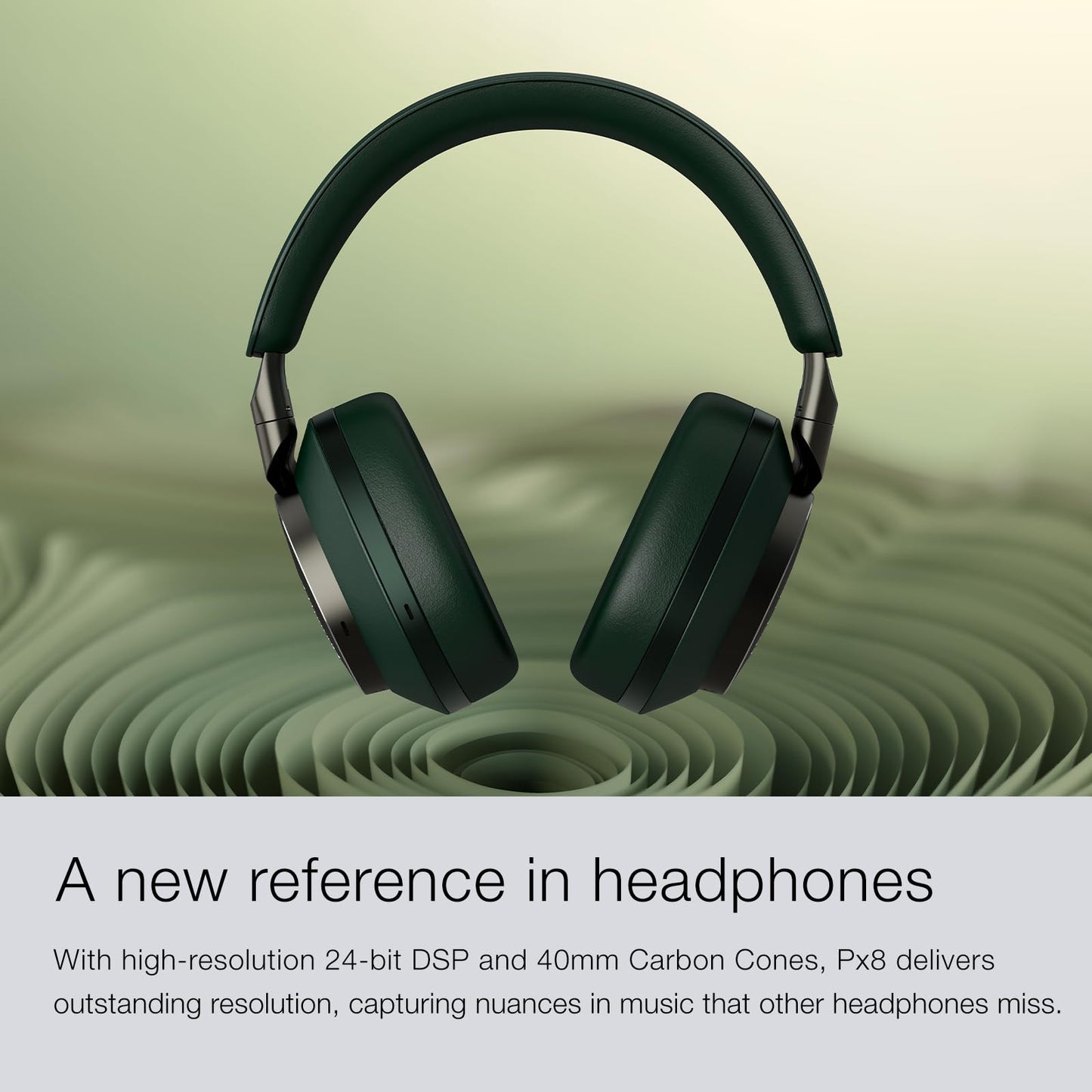 Bowers & Wilkins Px8 Over-Ear Wireless Headphones, Offers 7-Hour Playback on 15-Min Quick Charge, Black (Renewed)