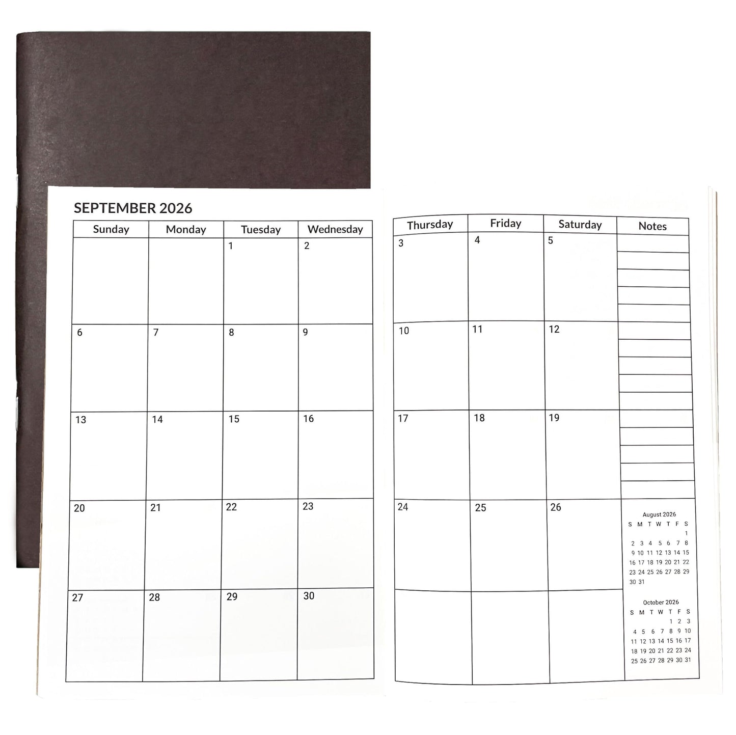 A5 Calendar Planner July 2026 - June 2028, Travelers Notebook Inserts for 2 Years, Monthly Calendar & Important Dates & Line & Dotted, 100gsm Paper