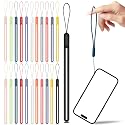 Binxus 28 Pcs Multicolor Silicone Wrist Lanyard, Keychain, Phone Camera Accessory