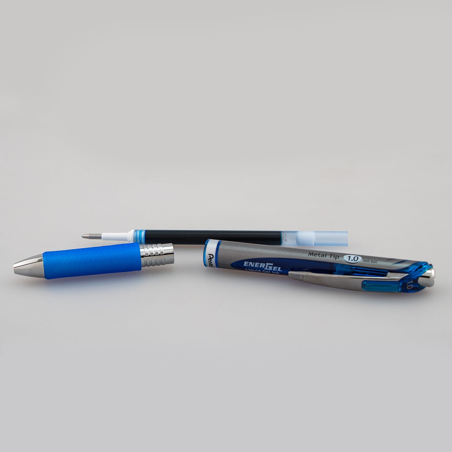 Pentel Energel RTX Retractable Liquid Gel Pen, Bold Line, Metal Tip, Blue Ink Pack of 2 (BL80BP2C)