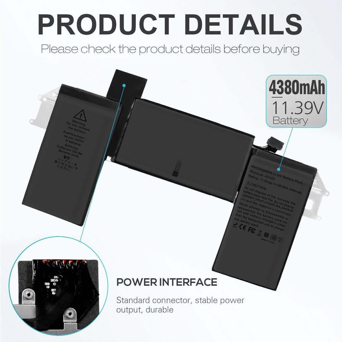 CQCBD A2389 A2337 Laptop attery for Apple MacBook Air 13-Inch A2337 M1 2020 EMC 3598