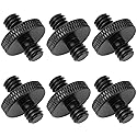 Frgyee 6 Pack 1/4" Male to 1/4" Male Threaded Tripod Screw Adapter Double Sided Standard Mounting Thread Converter for Camera Cage Mount