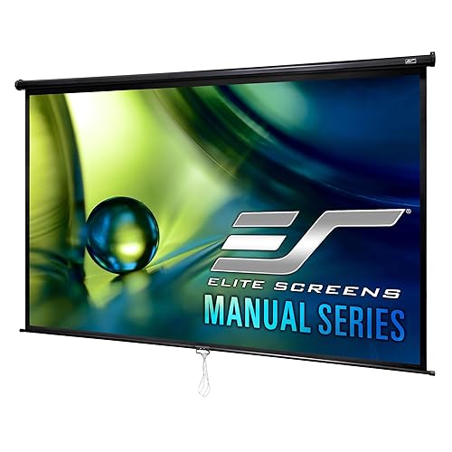 Elite Screens Manual Series, 80-INCH Pull Down Manual Projector Screen with AUTO LOCK, Movie Home Theater 8K / 4K Ultra HD 3D Ready, 2-YEAR WARRANTY