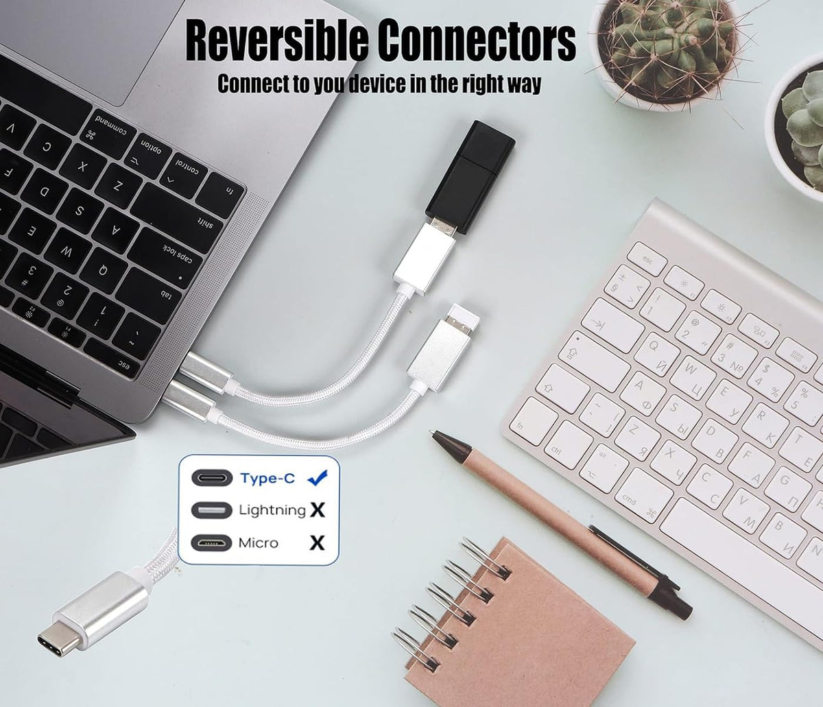 Tek Styz OTG USB-C 3.0 Adapter (2 Pack) Compatible with BLU G9 Pro to Quick Multi-Use Functions to Backup, Keyboard, mice, Thumb Drives, Saves, More
