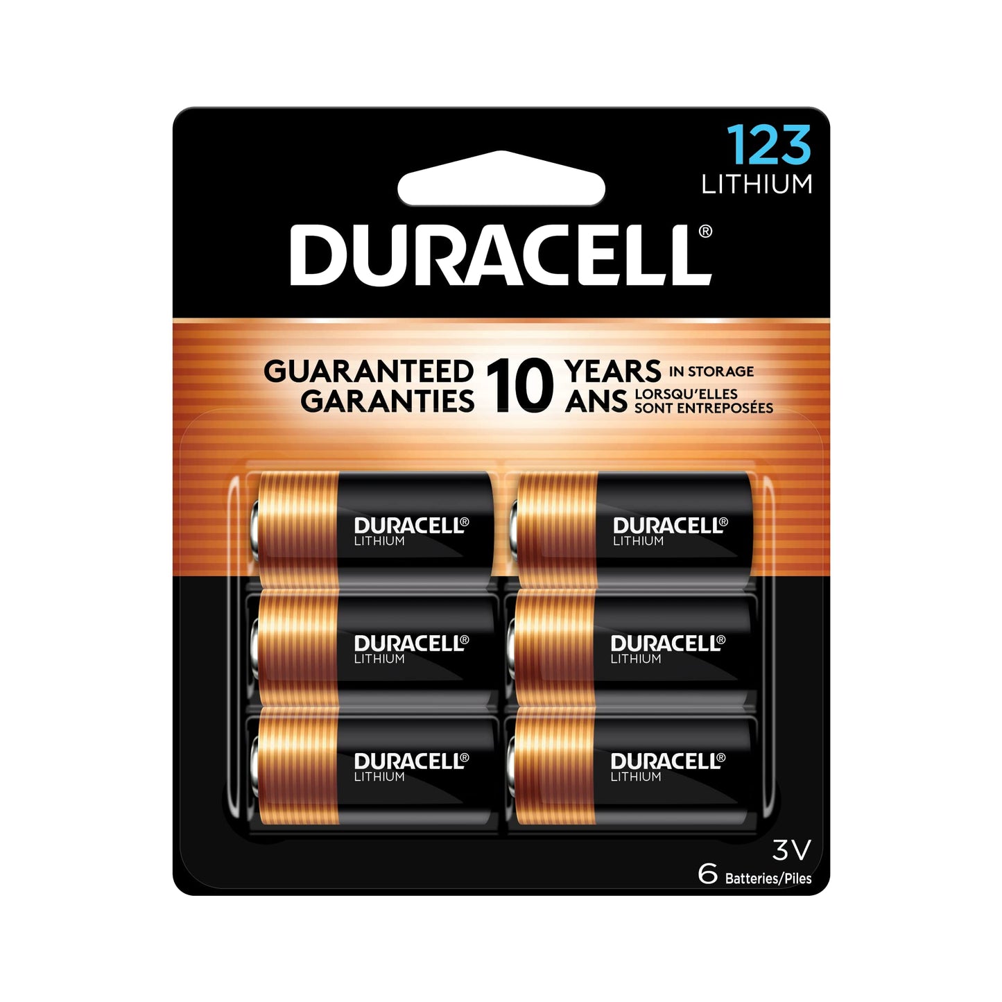 Duracell CR123A 3V Lithium Battery, 6 Count (Pack of 1), 3 Volt High Power for Home Safety, Security Devices, Flashlights, Smoke Alarms, Home…