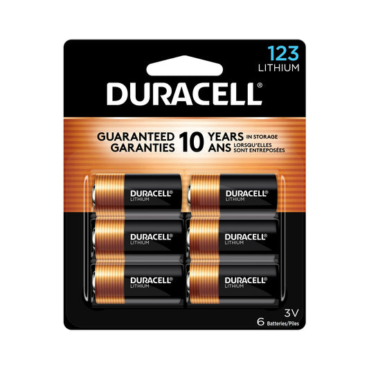 Duracell CR123A 3V Lithium Battery, 6 Count (Pack of 1), 3 Volt High Power for Home Safety, Security Devices, Flashlights, Smoke Alarms, Home…