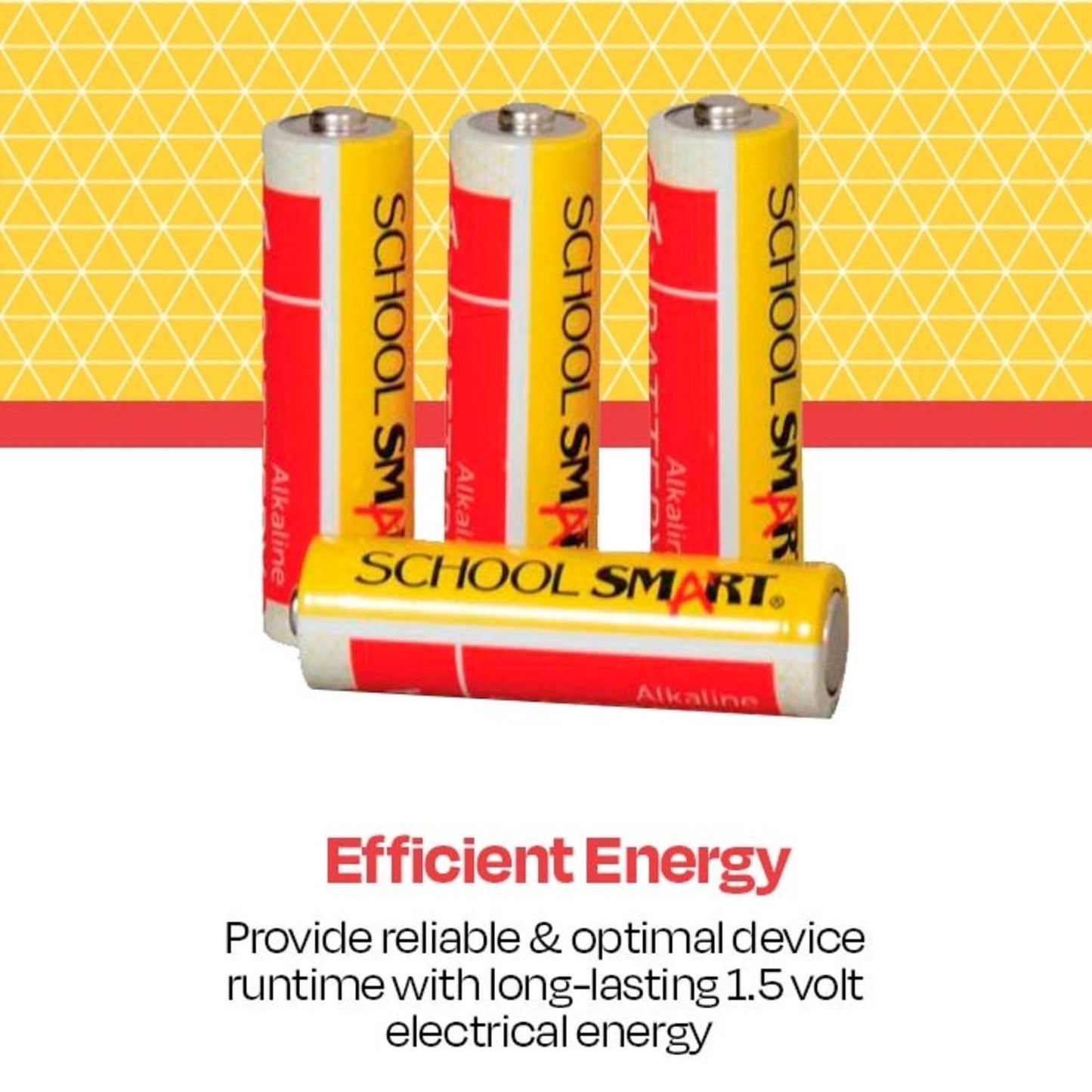 School Smart - 595618 Alkaline AA Battery, Pack of 4