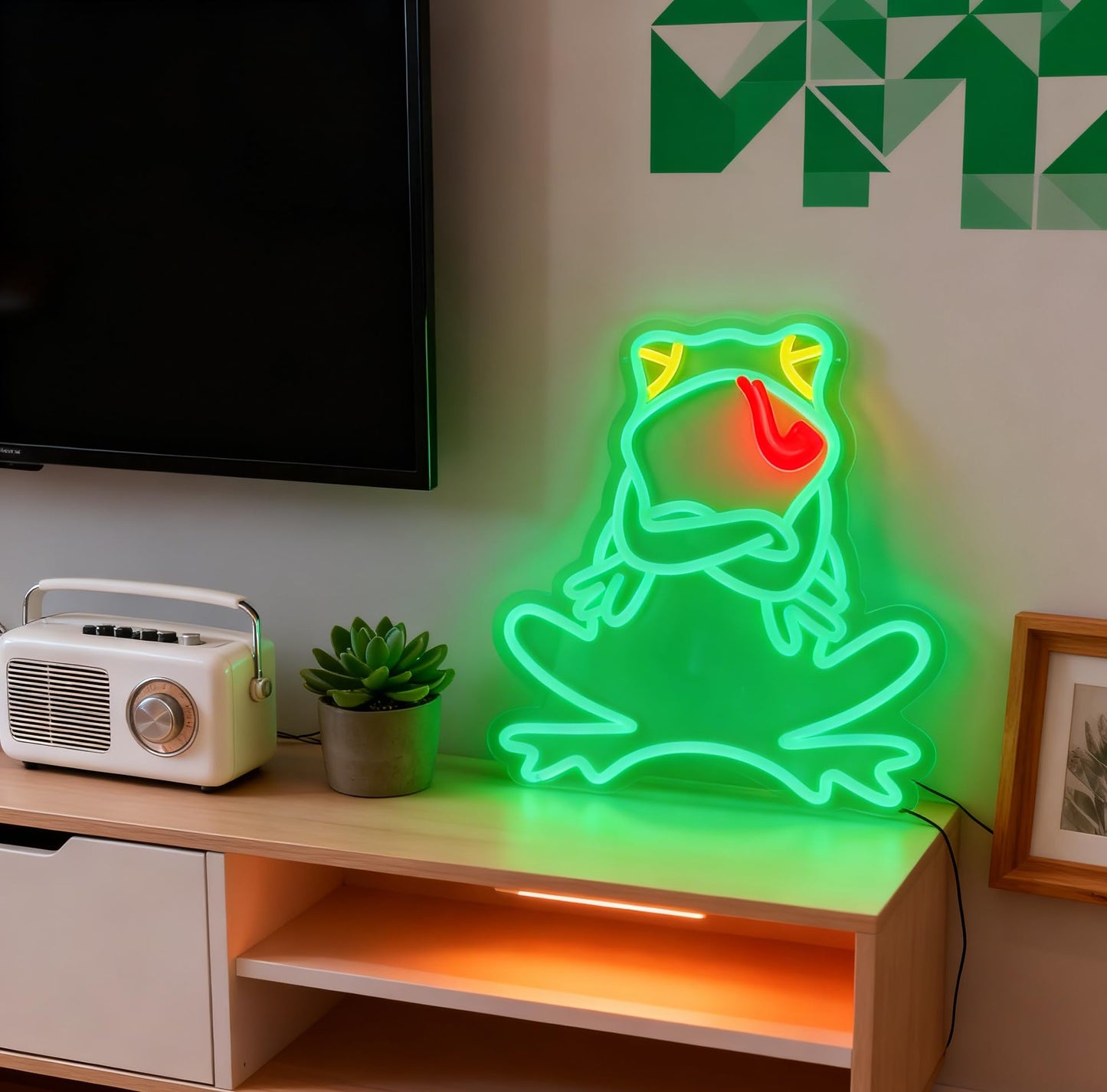 Frog LED Neon Sign, Cute Animals Shape Light Up Sign, USB Powered Dimmable Decorative Neon Light Home Bedroom Living Room Wall Table Decor Gift 14.2 x