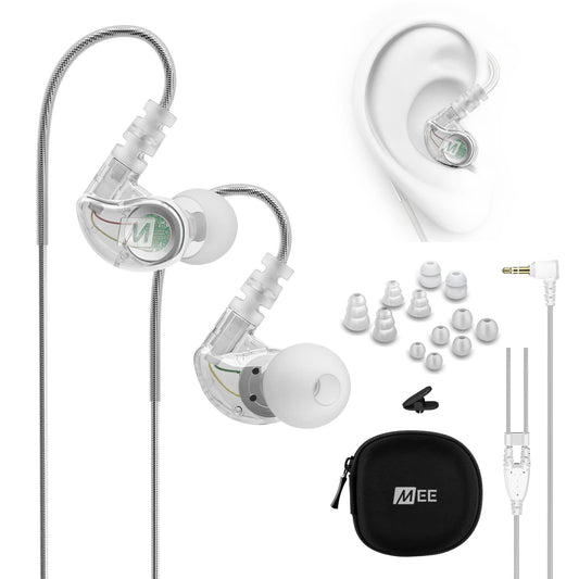 MEE audio M6 Sport Wired Earbuds, Noise Isolating In Ear Headphones, Sweatproof Earphones for Running/Gym/Workouts with Dynamic Enhanced Bass Sound