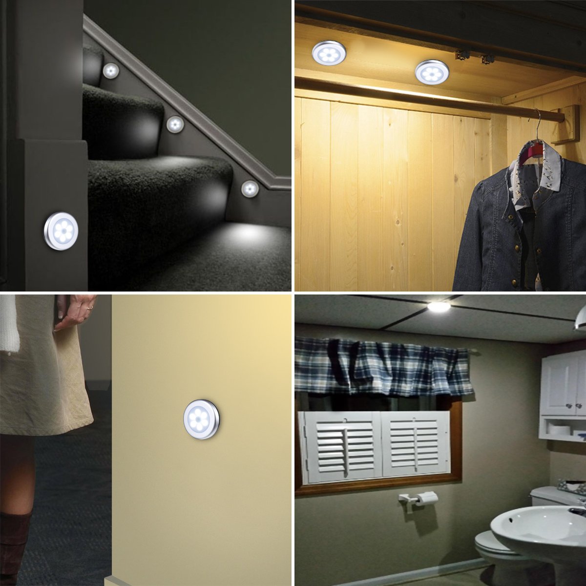 AMIR Upgraded 3.15” Motion Sensor Light, 3 Pack Stick on Cordless Battery-Powered LED Night Light, Closet Lights, Stair Lights, Safe Lights