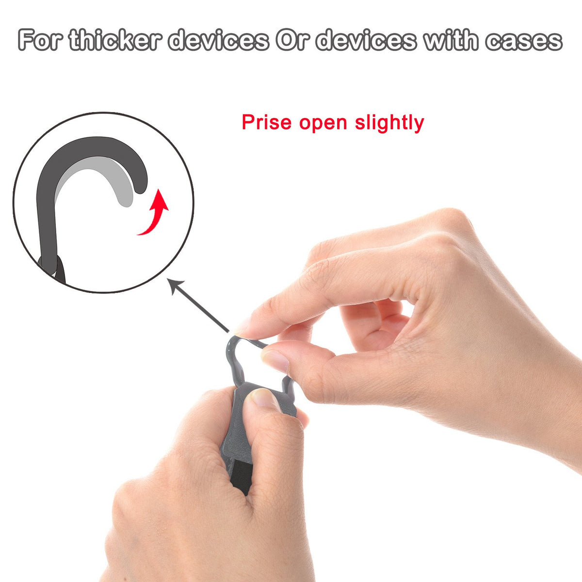 TFY Security Hand Strap Holder for Tablets Anti-Drop Secure Grip Gray