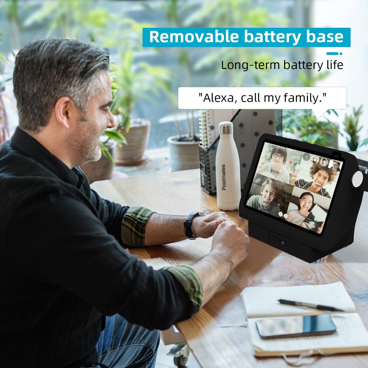 Blanou Battery Base for Show8 1st & 2nd Gen, Portable Show8 2nd Charger, Xiaodudao Smarts Speaker Battery Stand 15600mAh, 9.5 Hours Work Time
