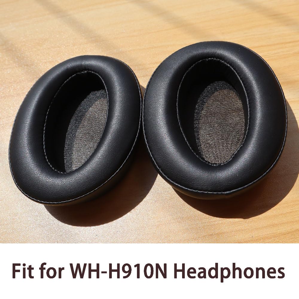 WH-H910N Ear Pads, Replacement Protein Leather Earpads Memory Foam Ear Cushions Repair Parts for Sony WH-H910N WH H910N Headphones - Black