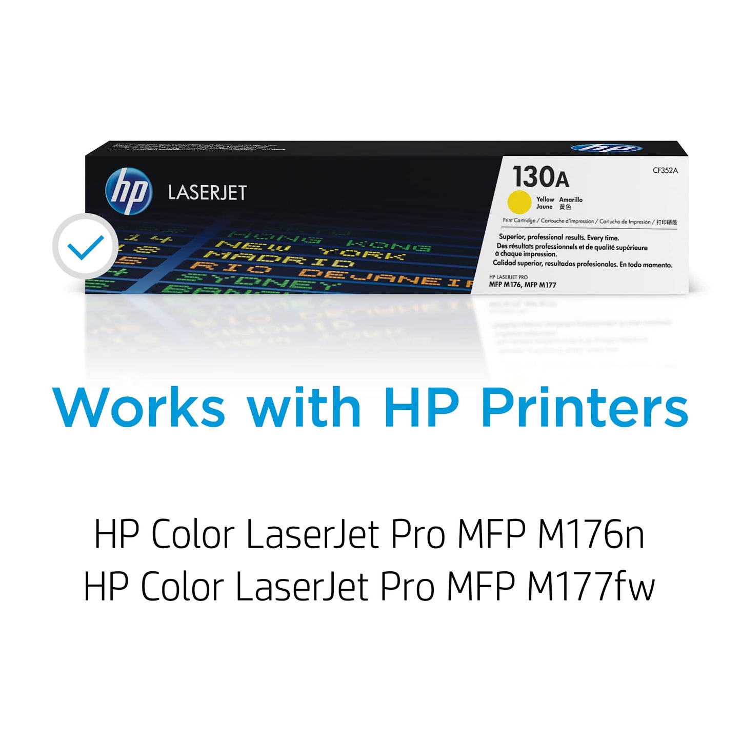 HP 130A Yellow Toner Cartridge | Works Color LaserJet Pro MFP M176, M177 Series | CF352A