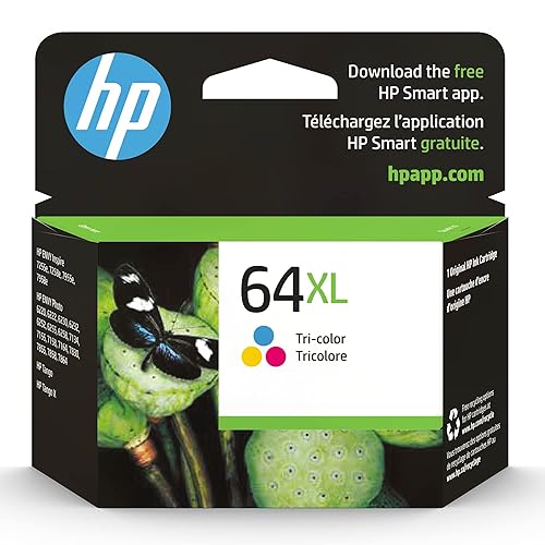 HP 64XL Tri-Color High-Yield Ink Cartridge Printers | Works with Printer Series: Envy Inspire 7950e; Envy Photo 6200, 7100, 7800; Tango | Eligible