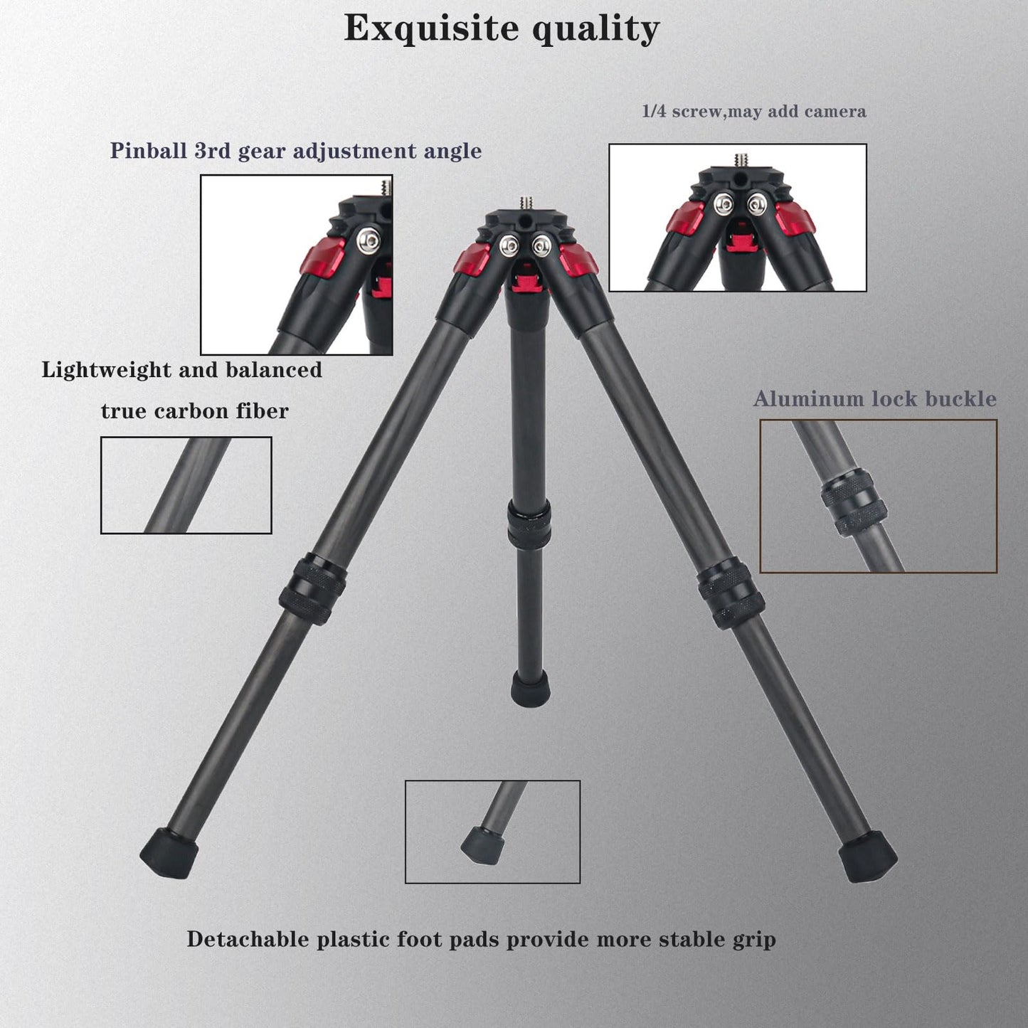Universal Carbon Fiber Mini Tripod for Gopro 11 9 8 Osmo Mobile/Gimbal Handle Grip Stabilizer/Smooth 4/Crane 2/Vimble 2/Ronin-S for insta360 Insta 360