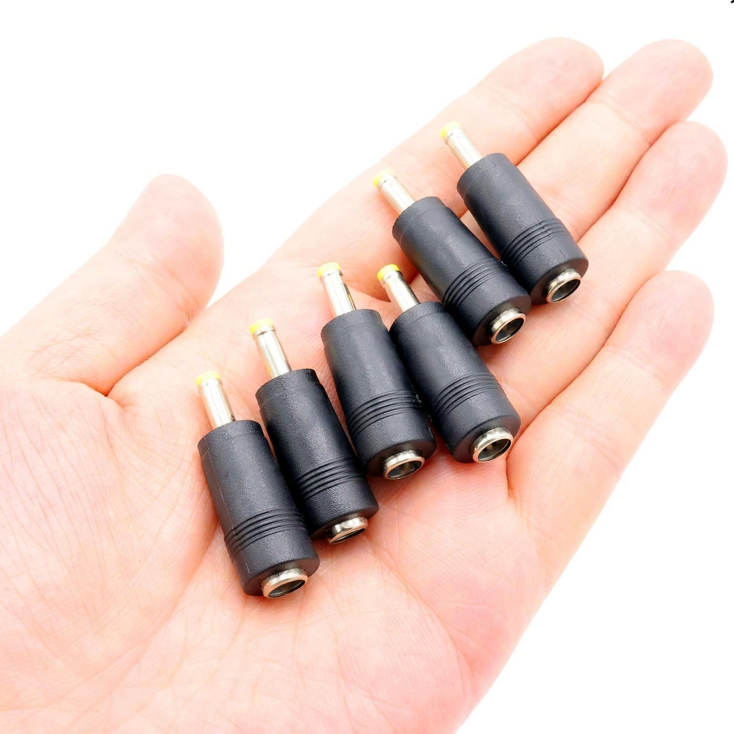 ZXUEZHENG 6Pcs DC Power Connector 5.5x2.1mm Female Jack to 4.0x1.7mm Male Adapter Barrel Connector,Yellow