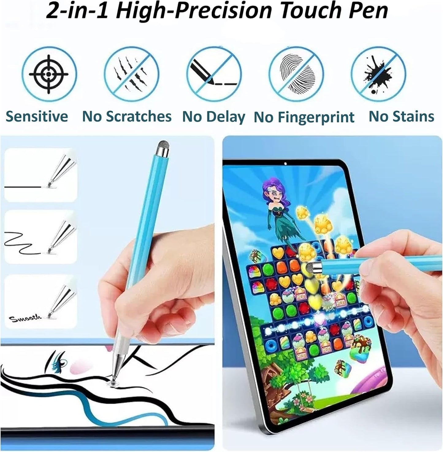 Stylus Pen for Samsung Galaxy Tab A11+/A11/A9+/A9/A8+/A8 Universal Android Pen Compatible with iOS/Microsoft/Android Tablet and Phones All Touch