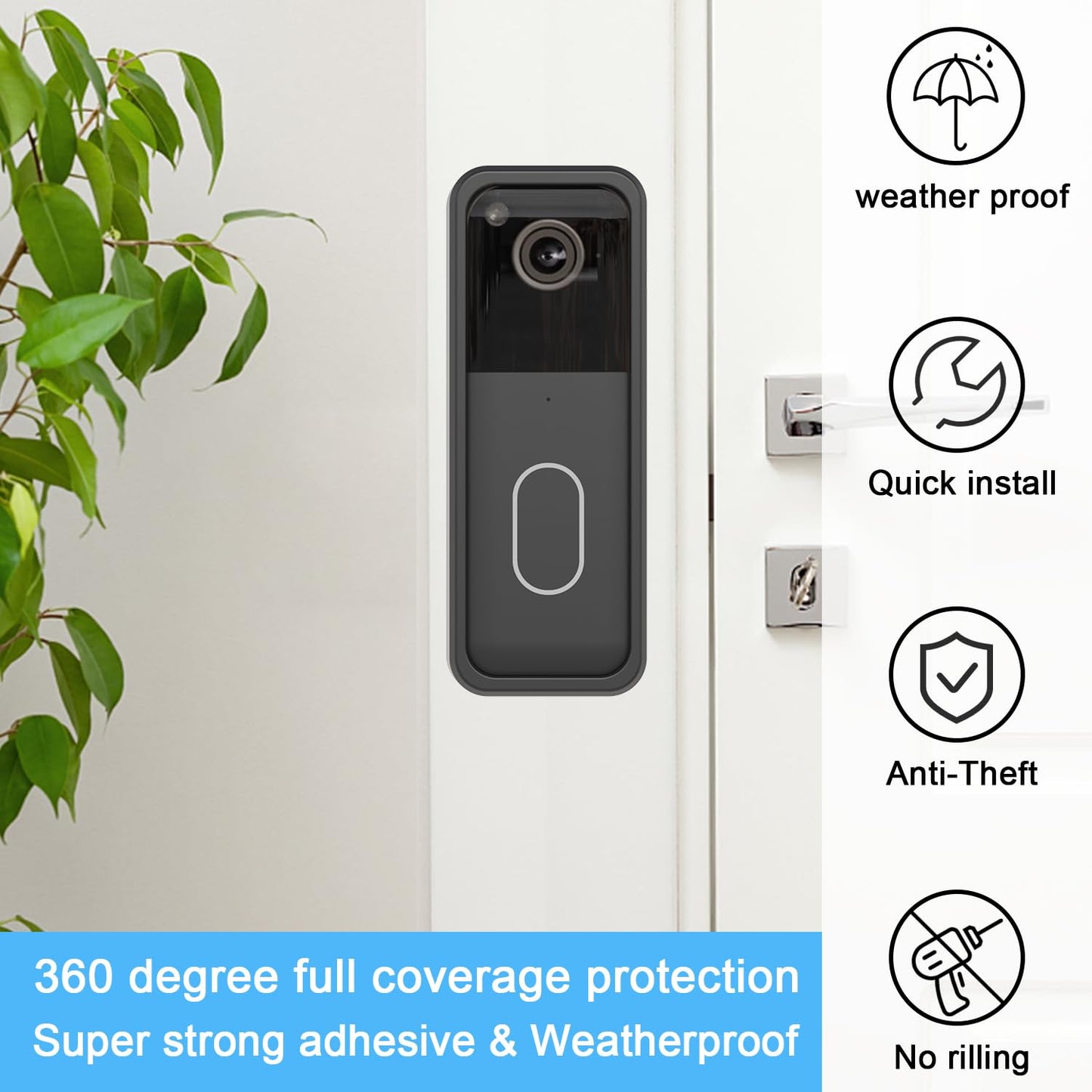 Blink Doorbell Mount for All-new Blink Video Doorbell(2nd Gen), No-Drilling Blink Mount Bracket, Easy Installation for Blink Doorbell Camera Security