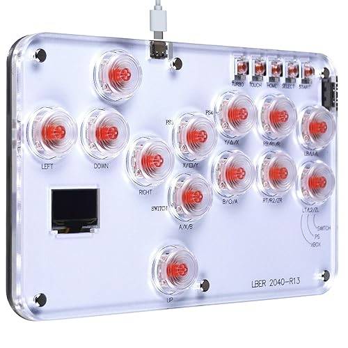 Arcade Stick Game Keyboard R13, Leverless Controller Arcade Stick with Turbo & Custom RGB, Silent All-Button Arcade Controller Street Fight