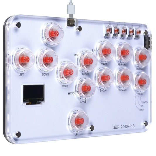 Arcade Stick Game Keyboard R13, Leverless Controller Arcade Stick with Turbo & Custom RGB, Silent All-Button Arcade Controller Street Fight