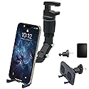 Lounge-IT Car Phone Holder, Magnet+NoSlip Rests, 2-mounts-in-1 Mirror+Vent Mount, Works with iPhone, Samsung Galaxy, Pixel, Motorola, etc, Black