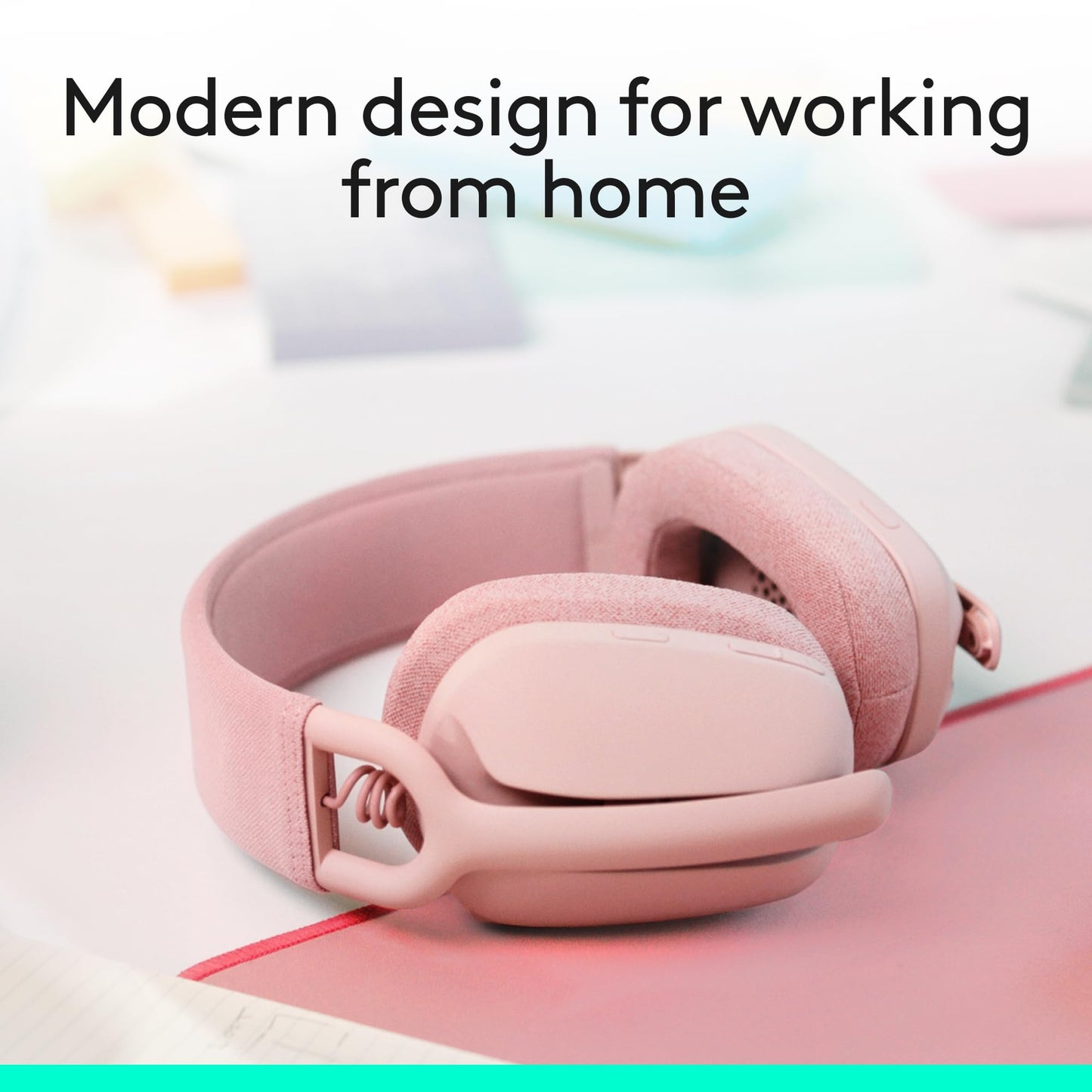 Logitech Zone Vibe 100 Lightweight Wireless Over Ear Headphones - Rose
