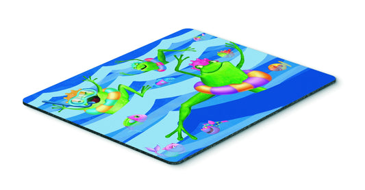 Caroline's Treasures APH0089MP Frogs Swimming Mouse Pad, Hot Pad or Trivet for Home Office Gaming Working Computers Laptop Mouse Mat,Washable Large