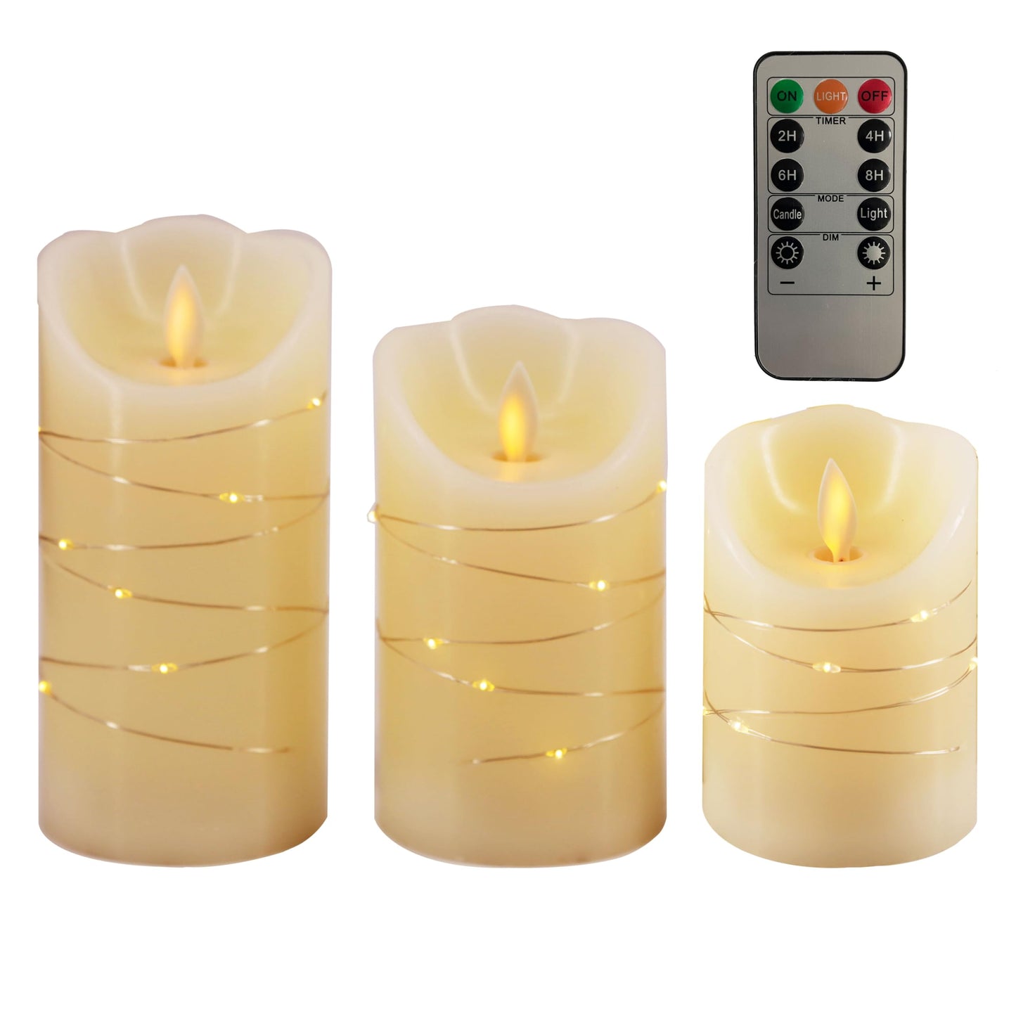 simpdecor LED Flickering Flameless Candles with Remote - Battery Operated Fairy Lights for Bedroom Decor Aesthetic, Fall Home Decor, Fireplace