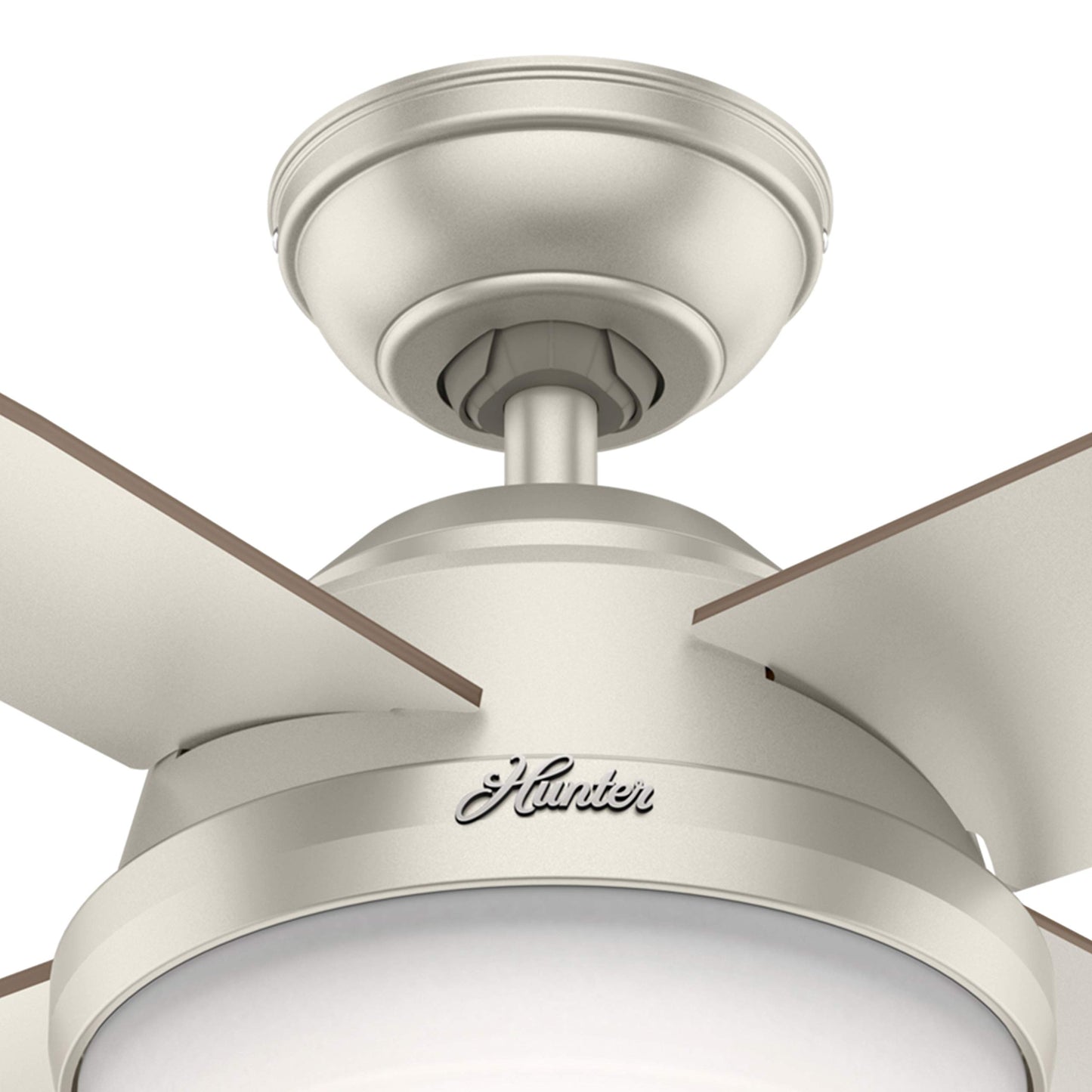 Hunter Fan 52 inch Contemporary Matte Nickel Indoor/Outdoor Ceiling Fan with LED Light Kit and Remote Control (Renewed)