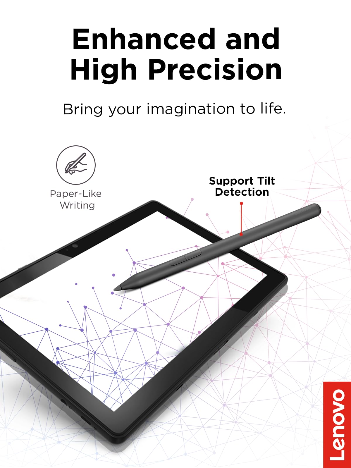 Lenovo Yoga Pen, Rechargeable Stylus for Lenovo Yoga, ThinkPad, ThinkBook, and Chrome, USB-C Charging, Magnetic Attachment, Replaceable Nib