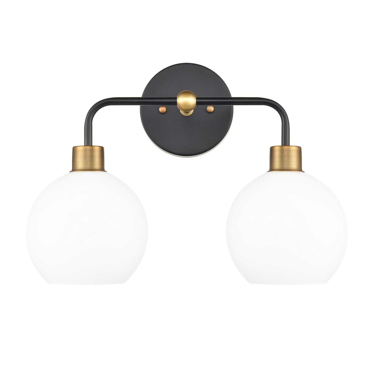 Linea di Liara Lukasa Modern Bathroom Vanity Lights Fixtures 2-Lights Over Mirror Lighting Matte Black and Gold Vanity Lights for Bathroom Light