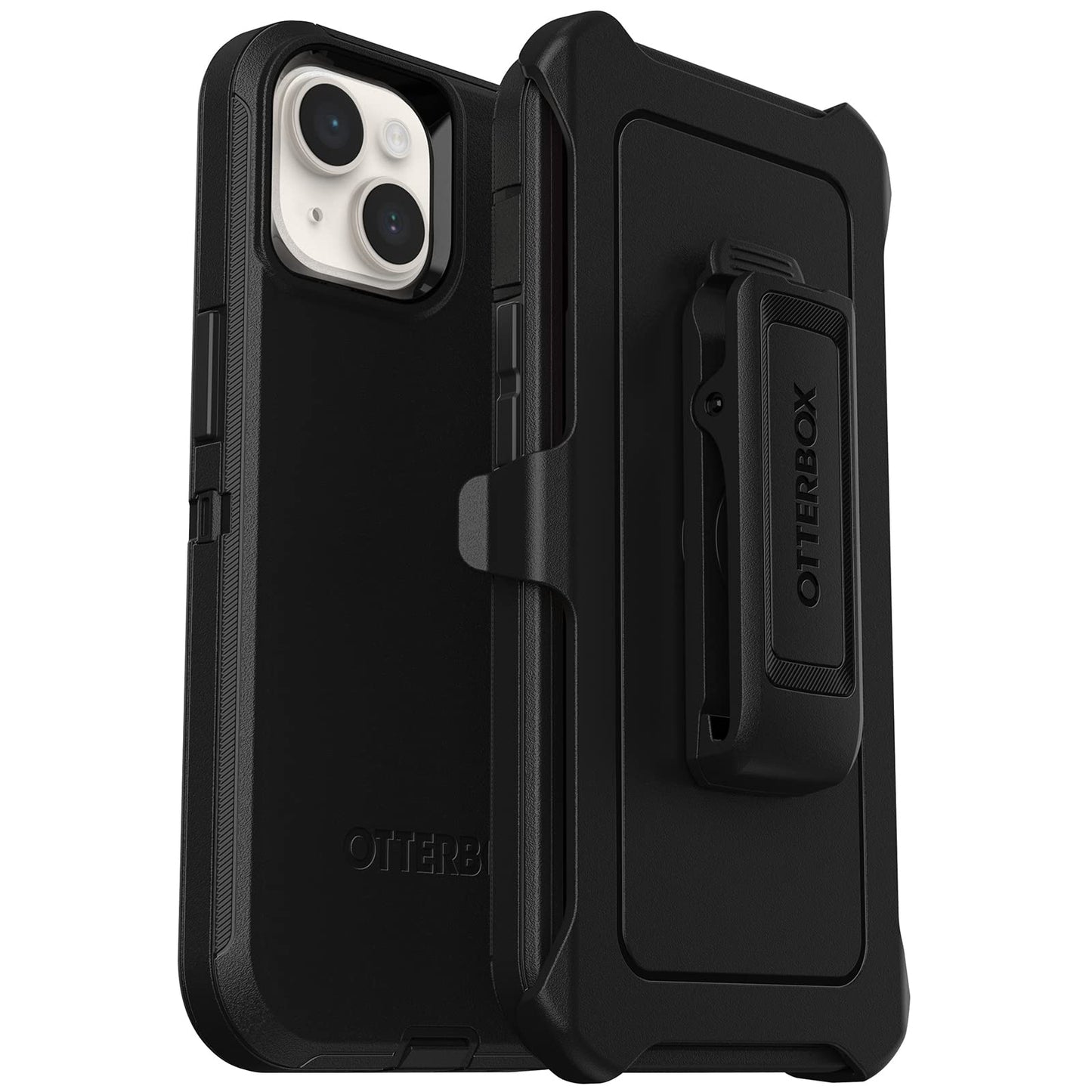 OtterBox iPhone 14 & iPhone 13 Defender Series Case - Black, Rugged & Durable, with Port Protection, Includes Holster Clip Kickstand
