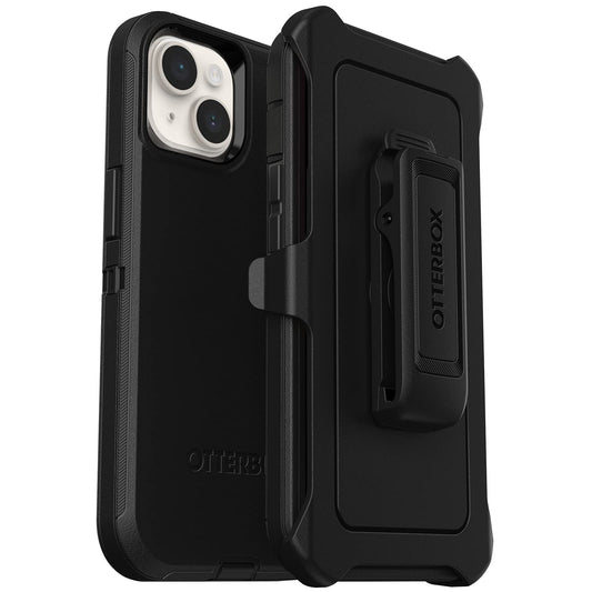 OtterBox iPhone 14 & iPhone 13 Defender Series Case - Black, Rugged & Durable, with Port Protection, Includes Holster Clip Kickstand