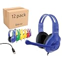 Eduvy Bulk Type C Headphones for Classroom with Microphone. Heavy-Duty School Pack Wired Headphones for Students with Rotating Boom Mic. Fits USB C
