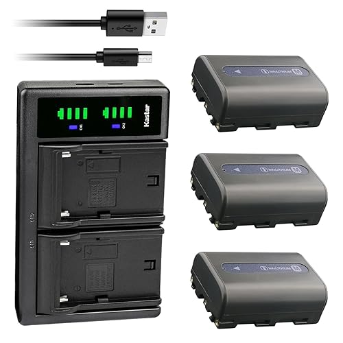 Kastar 3-Pack NP-FM50 Battery and LTD2 USB Charger Replacement for Sony DCR-TRV330, DCR-TRV340, DCR-TRV350, DCR-TRV355, DCR-TRV360, DCR-TRV380