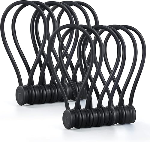 Magnetic Cord Organizer, Silicone Cable Ties Reusable, FGSAEOR Twist Ties Cable Management for Bundling and Organizing Holding Stuff, Fridge Magnets