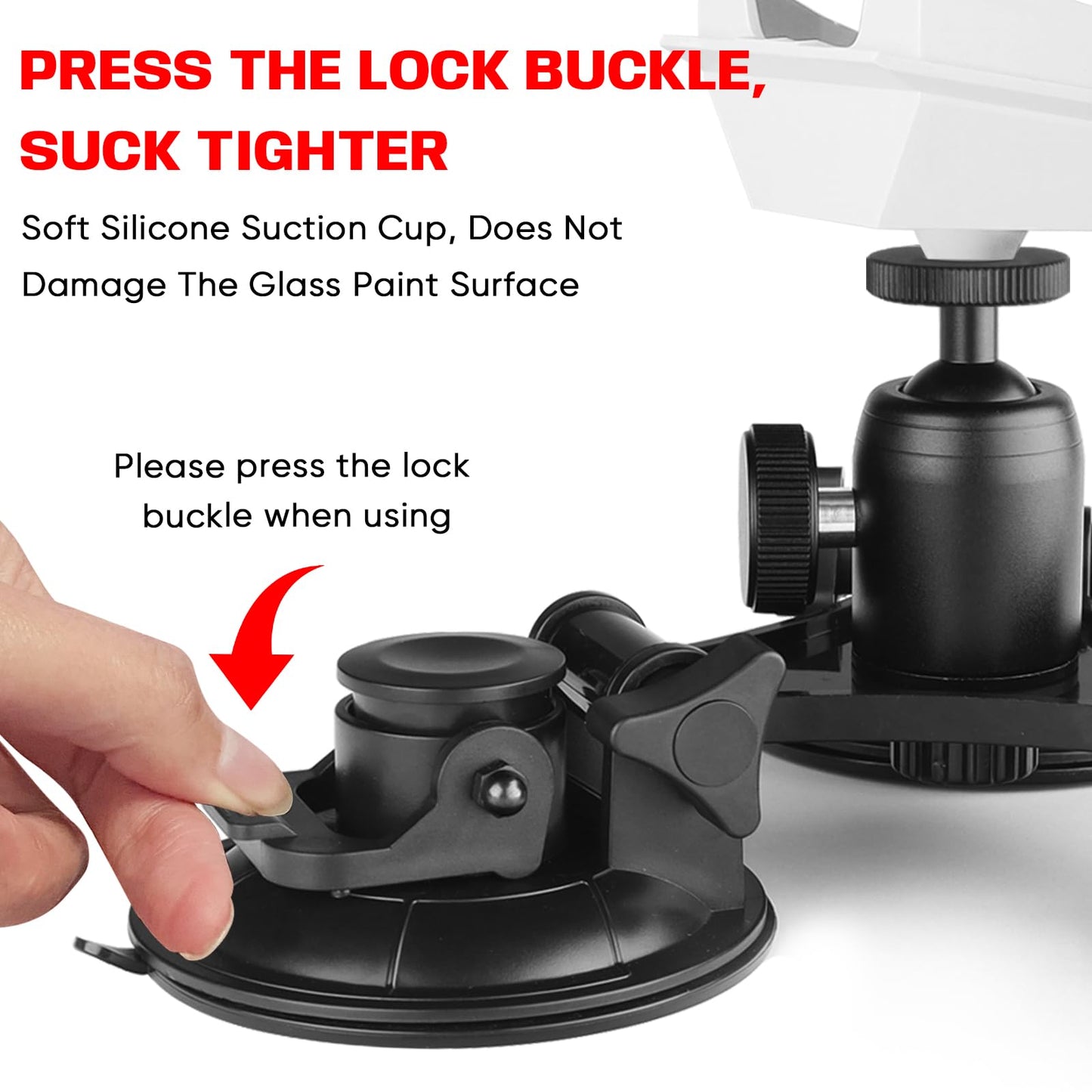 Starlink Mini Roof Triangular Suction Cup Mount with 1/4 inch nut Base Adapter, Starlink Mini 360 ° Horizontal Adjustment, Suitable for Smooth Surface
