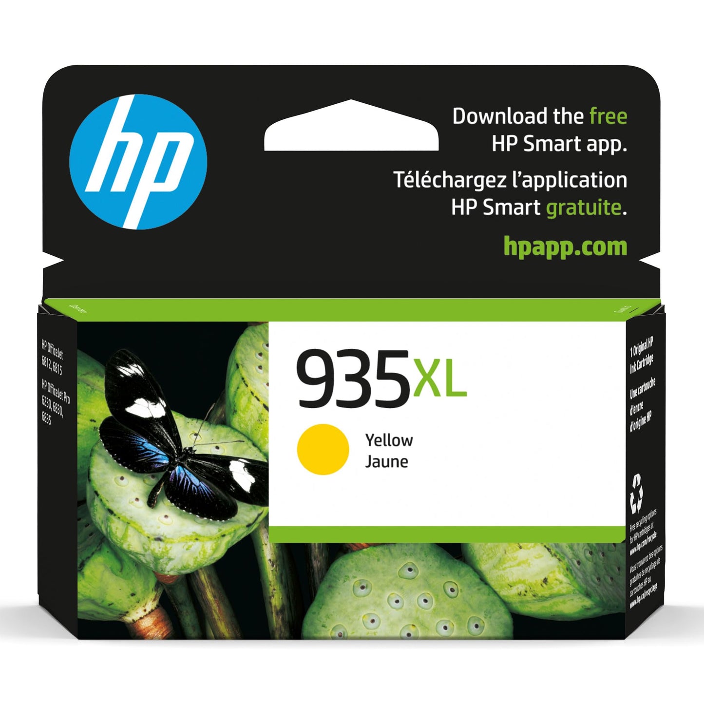 HP 935XL Yellow High-Yield Ink Cartridge | Works OfficeJet 6810; OfficeJet Pro 6230, 6830 Series | C2P26AN