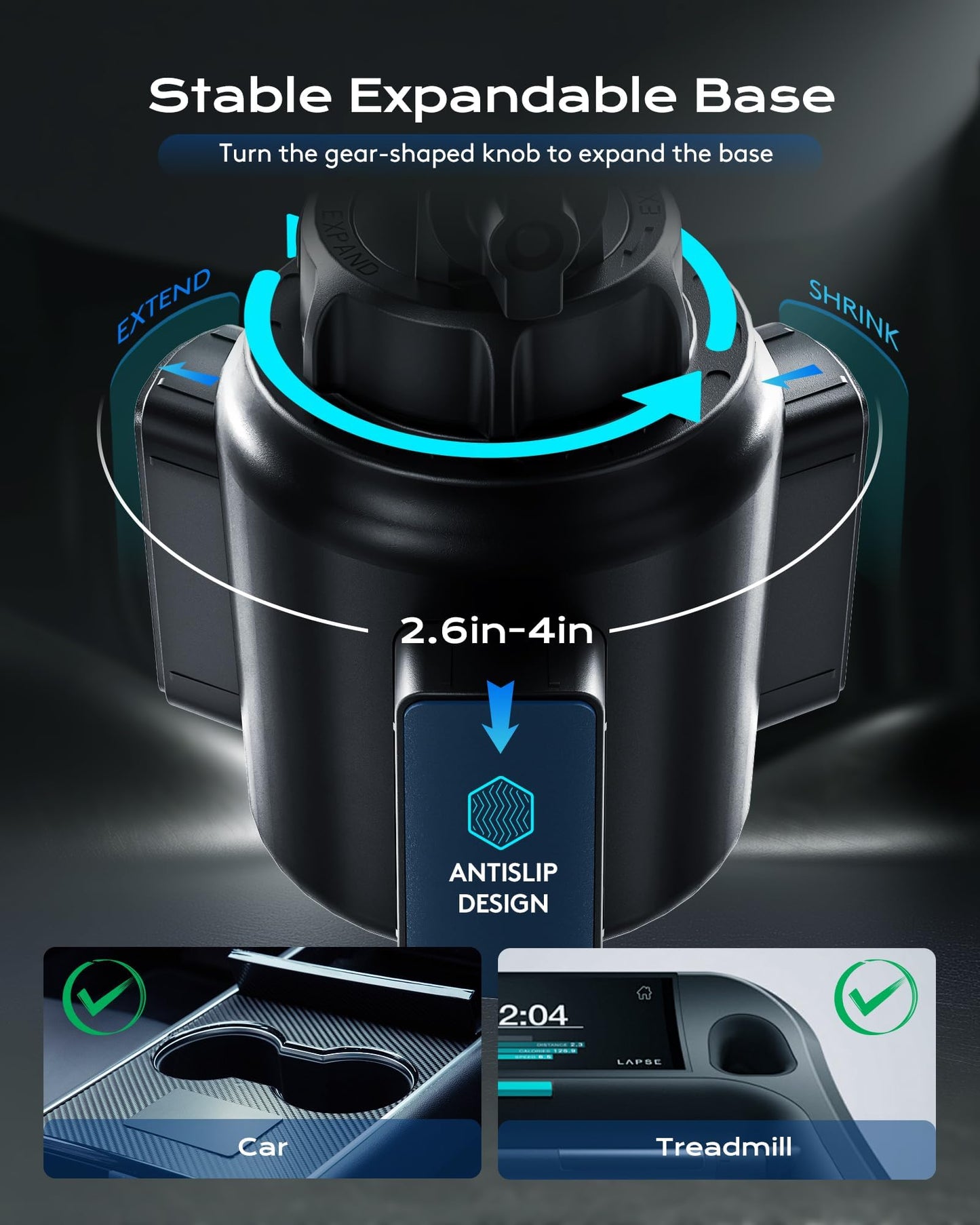 Magnetic Cup Phone Holder Car Wireless Charger for MagSafe, 15W Fast Charging Car Mount Stand for iPhone 16 Pro Max/15/14/13/12, Cupholder Expander