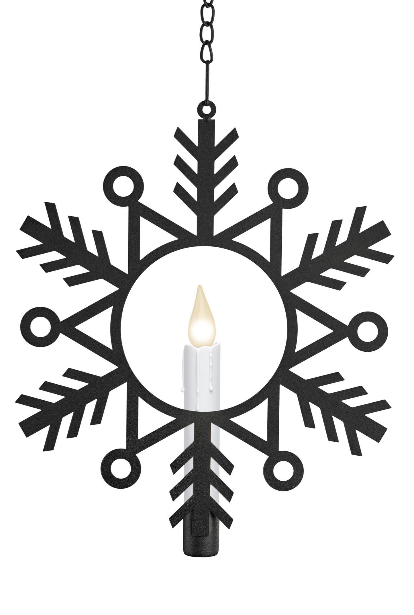 Xodus Innovations CW1510A 4 Battery Powered Metal Snowflake Window Wreaths with Hot Spot Flameless Candle Light and Automatic Timer