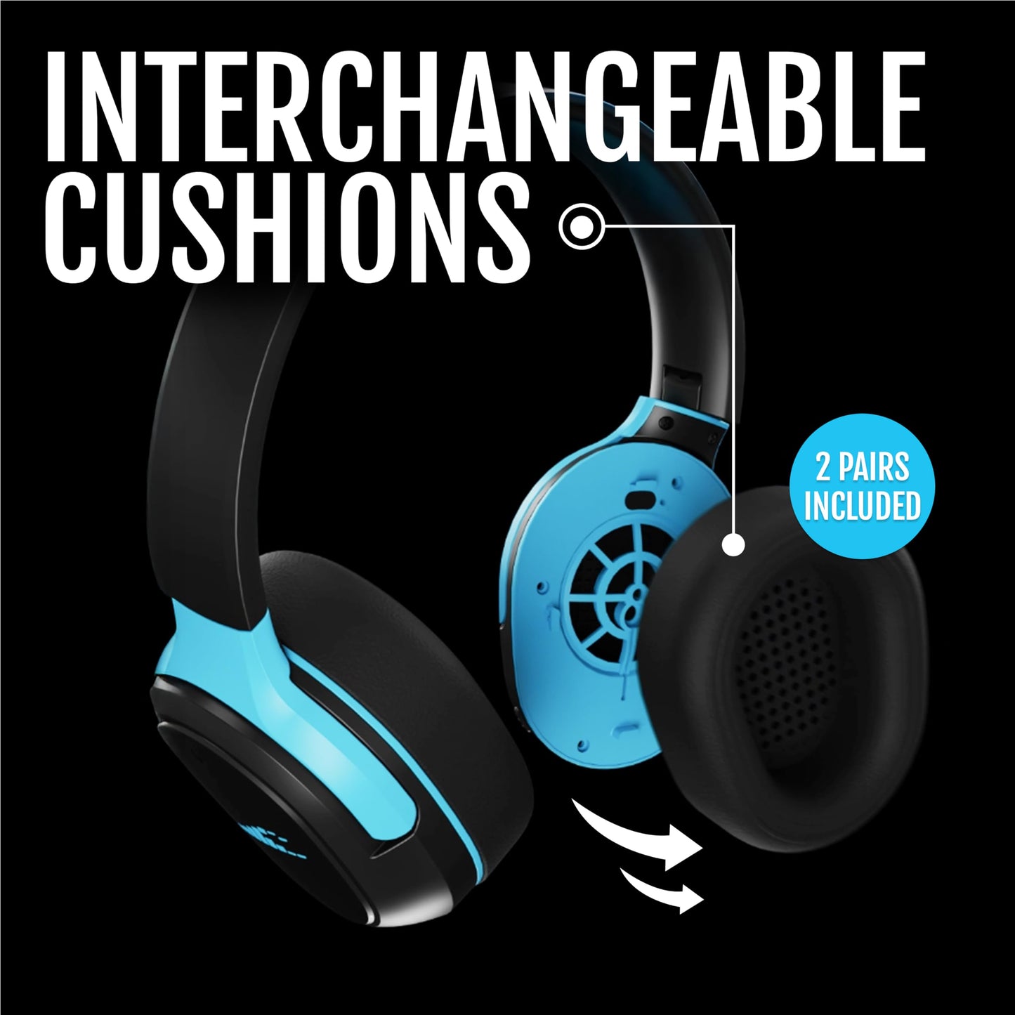 RIPT Ultra Over-Ear Sport Headphones, Active Noise Cancellation and Transparency Mode, 50-Hour Battery Life, 2 Sets of Cushions, Sweat-Proof Silicone…