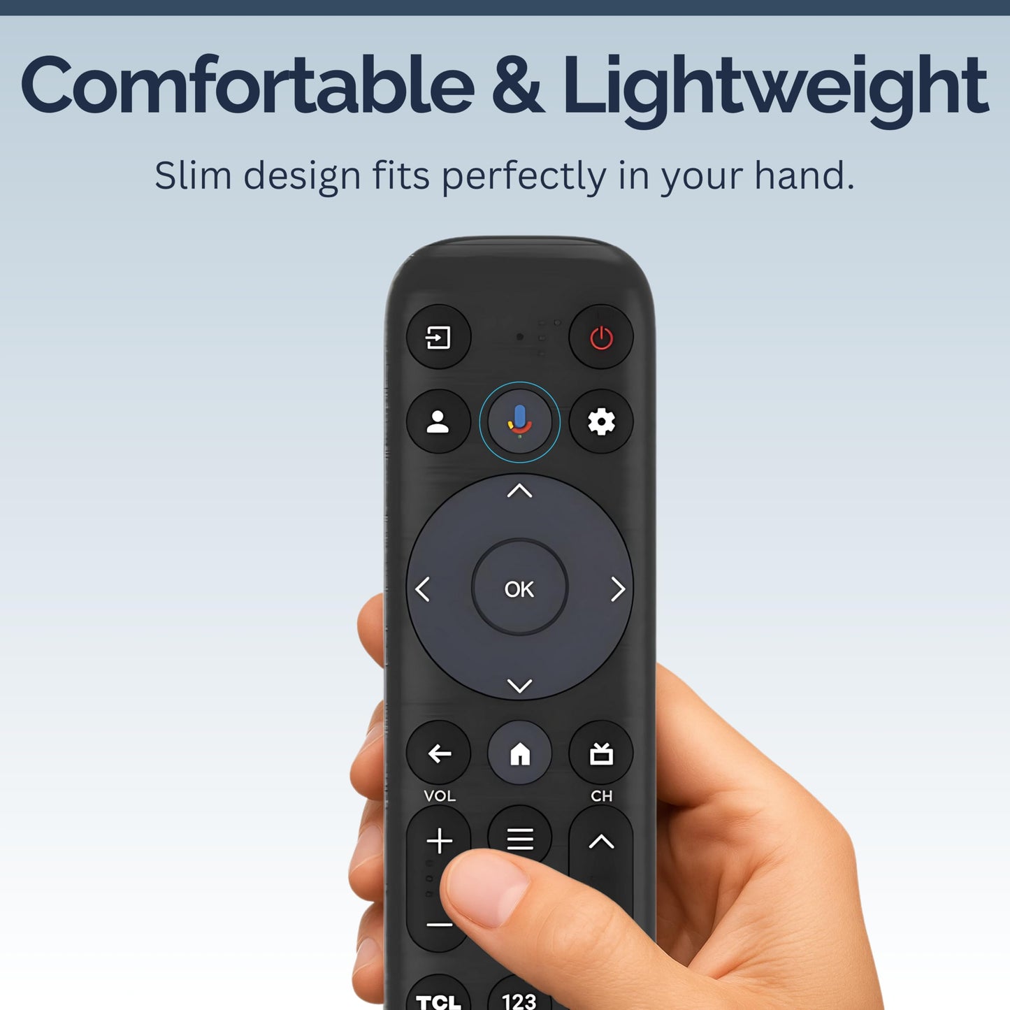 RC813 Remote Control Compatible with TCL TVs - Infrared + Bluetooth, Easy Setup, Shortcut Keys - Works with Google TV & Android TV Models QM8, QM7
